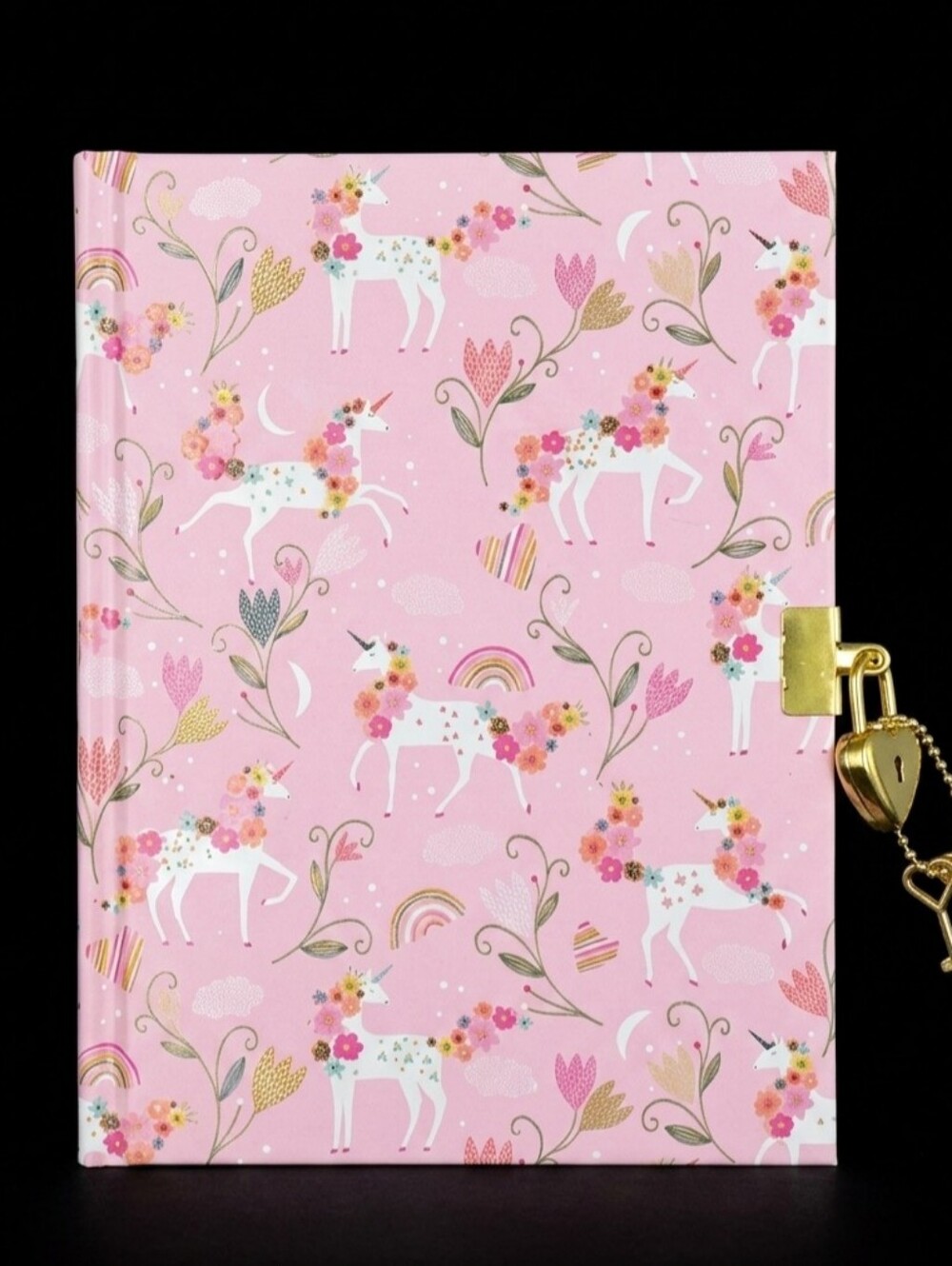 Peter Pauper Press Unicorn Blooms Pink Locking Journal w/ Lock